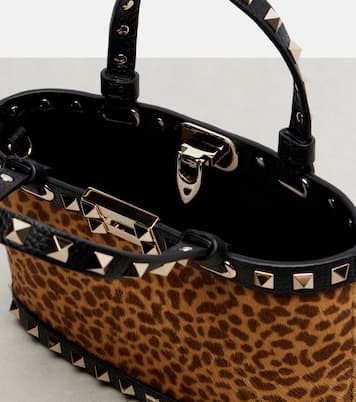Rockstud calf hair top-handle bag | Valentino Garavani