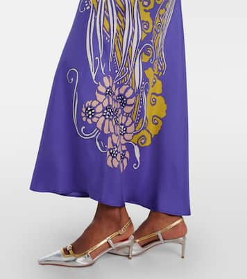 Bedruckter Maxirock Sleek aus Seidensatin | La DoubleJ