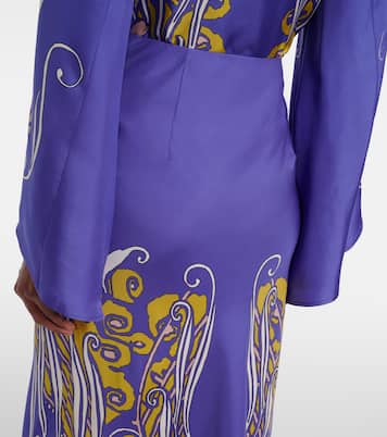 Bedruckter Maxirock Sleek aus Seidensatin | La DoubleJ