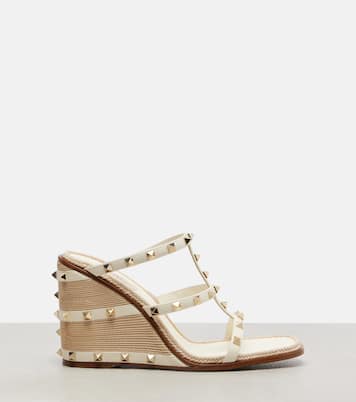 Espadrillas con zeppa Rockstud 100 in pelle | Valentino Garavani