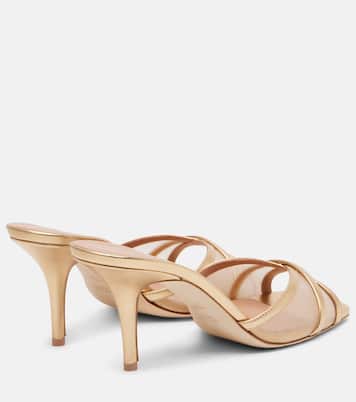 Pantoletten Perla 70 aus Metallic-Leder und Mesh | Malone Souliers