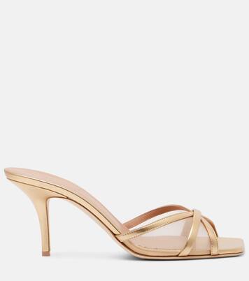 Pantoletten Perla 70 aus Metallic-Leder und Mesh | Malone Souliers