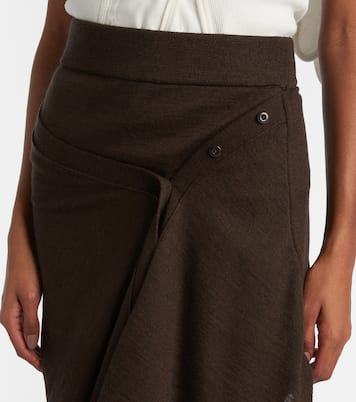 Minifalda asimétrica en mezcla de lana | Lemaire