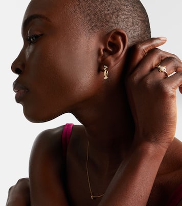 Pendientes Sous L'eau de oro de 9 ct (375/1000) con diamantes y zafiros | Yvonne Léon