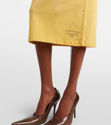 Faded cotton-blend midi skirt | Acne Studios