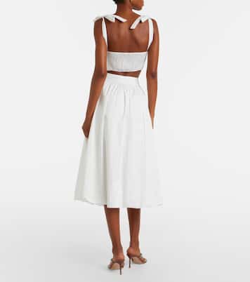 Gonna midi Alba in popeline di cotone | Bananhot