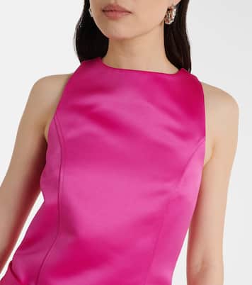 Belted satin midi dress | Ganni