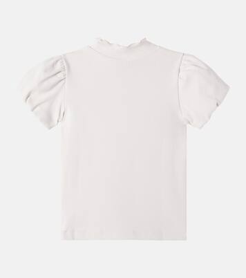 Nowien embroidered ribbed-knit cotton-blend T-shirt  | Donsje