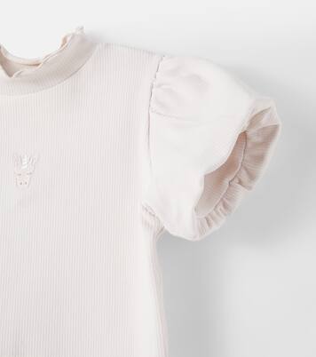 Nowien embroidered ribbed-knit cotton-blend T-shirt  | Donsje