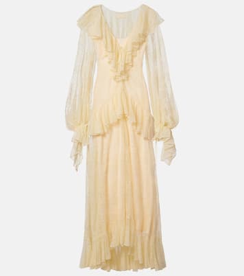 فستان طويل مكشكش من الدانتيل Esen | De La Vali