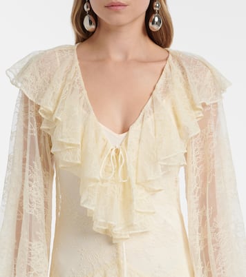 فستان طويل مكشكش من الدانتيل Esen | De La Vali