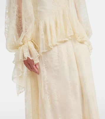 فستان طويل مكشكش من الدانتيل Esen | De La Vali