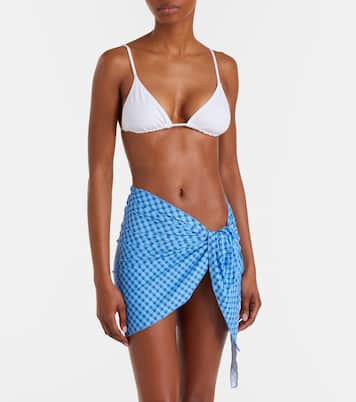 Draped plaid beach cover-up | Montce