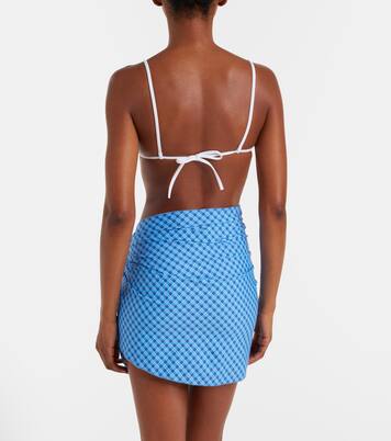 Draped plaid beach cover-up | Montce