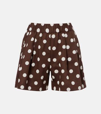 Zurich polka-dot linen and cotton shorts | Asceno