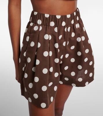 Zurich polka-dot linen and cotton shorts | Asceno