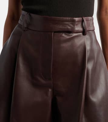 Jonah pleated leather shorts | Nour Hammour