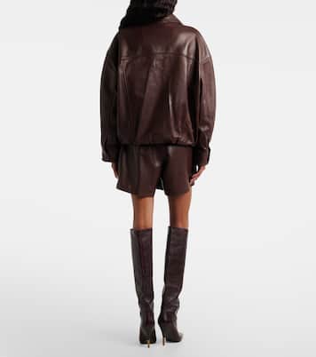 Jonah pleated leather shorts | Nour Hammour
