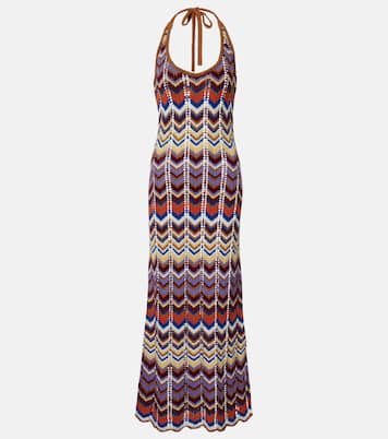 Elisa chevron crochet cotton-blend maxi dress | Faithfull