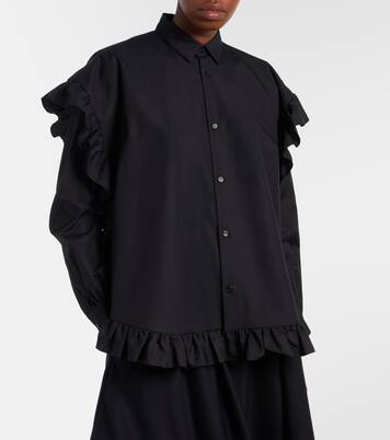 Bluse aus Baumwolle mit Rüschen | Noir Kei Ninomiya