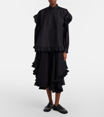 Bluse aus Baumwolle mit Rüschen | Noir Kei Ninomiya