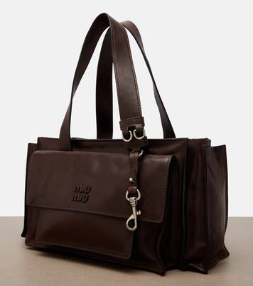 Utilitaire leather shoulder bag | Miu Miu