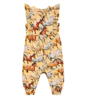 Baby Fallon printed cotton-blend playsuit | Molo