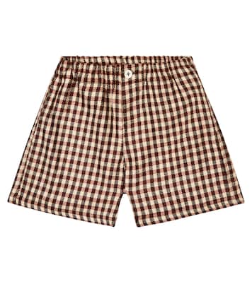 Alastar checked wool shorts | Caramel