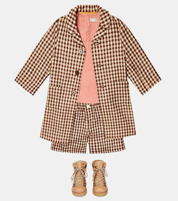 Alastar checked wool shorts | Caramel