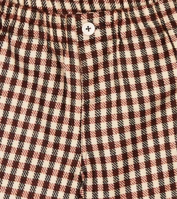 Alastar checked wool shorts | Caramel