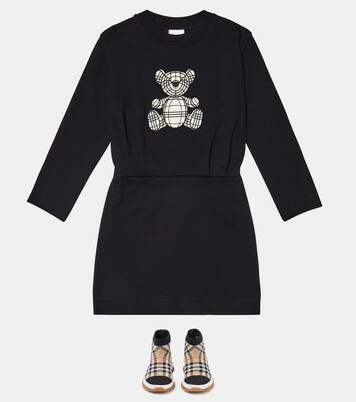 Printed cotton sweater dress | Burberry Kids