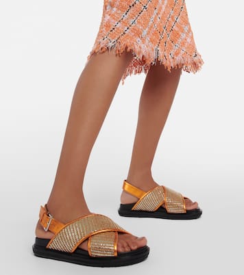 Fussbett leather-trimmed sandals | Marni