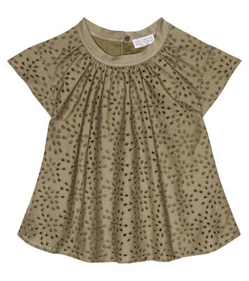 Broderie anglaise cotton-blend top | Brunello Cucinelli Kids