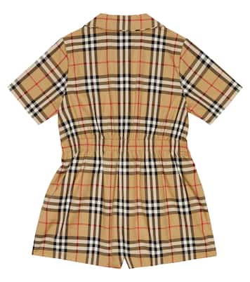 Vintage Check cotton-blend playsuit | Burberry Kids