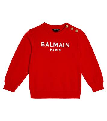 Sweat-shirt en coton à logo et ornements | Balmain Kids