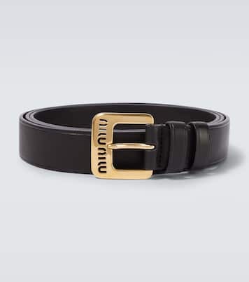 Logo leather belt | Miu Miu
