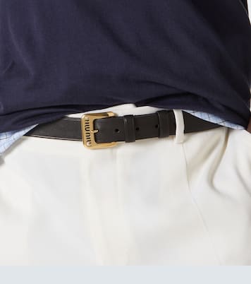 Logo leather belt | Miu Miu