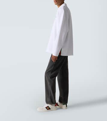 Ace Web Stripe leather sneakers | Gucci