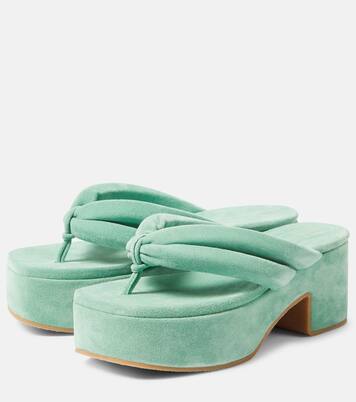 Plateausandalen aus Veloursleder | Dries Van Noten