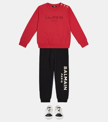 Logo cotton jersey sweatshirt  | Balmain Kids