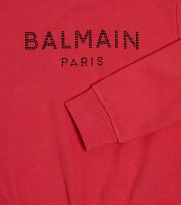 Logo cotton jersey sweatshirt  | Balmain Kids