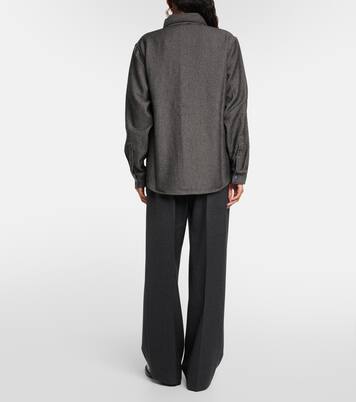 Jeanshemd aus Baumwolle und Kaschmir mit Amethyst | God's True Cashmere