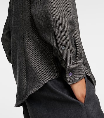 Jeanshemd aus Baumwolle und Kaschmir mit Amethyst | God's True Cashmere