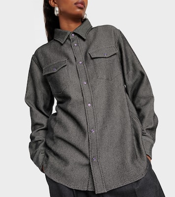 Jeanshemd aus Baumwolle und Kaschmir mit Amethyst | God's True Cashmere