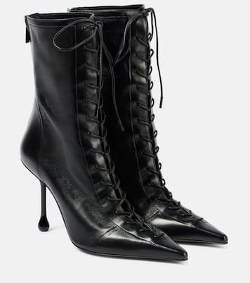 Scarlett 95 leather lace-up boots | Jimmy Choo