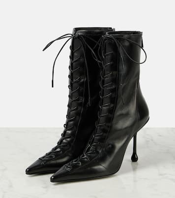 Scarlett 95 leather lace-up boots | Jimmy Choo