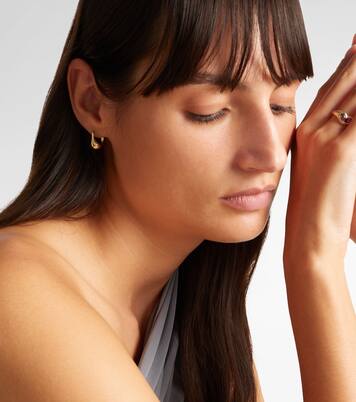 Pendientes de aro Droplet de oro de 10 ct | Stone and Strand