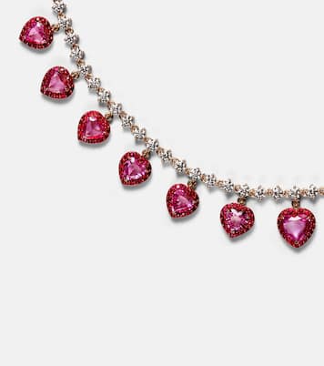 Choker en or rose 18 ct, rubis et diamants | Kamyen