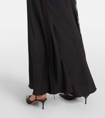 Robe longue en soie et dentelle  | Victoria Beckham