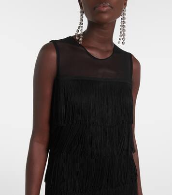 Fringed tiered maxi dress | Norma Kamali